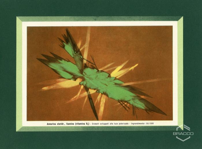 Cartolina pubblicitaria "Aneurina cloridrato, tiamina (vitamina B1)", 1953