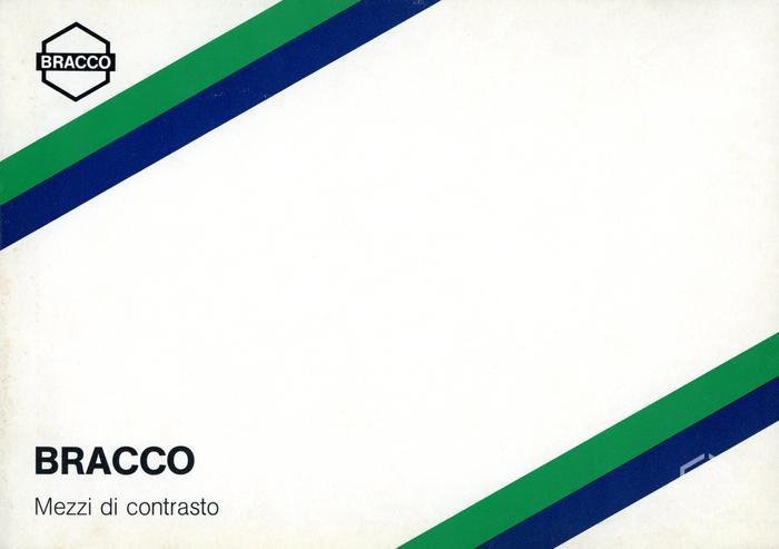 Dépliant pubblicitario dei mezzi di contrasto Bracco, 1978