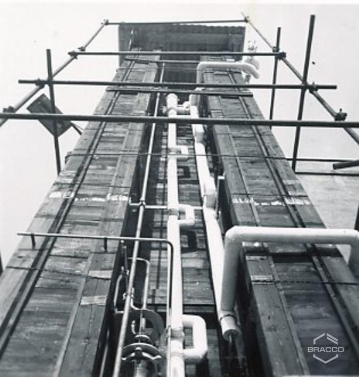Torre impianto acido nicotinico, edificio B5, anni '50