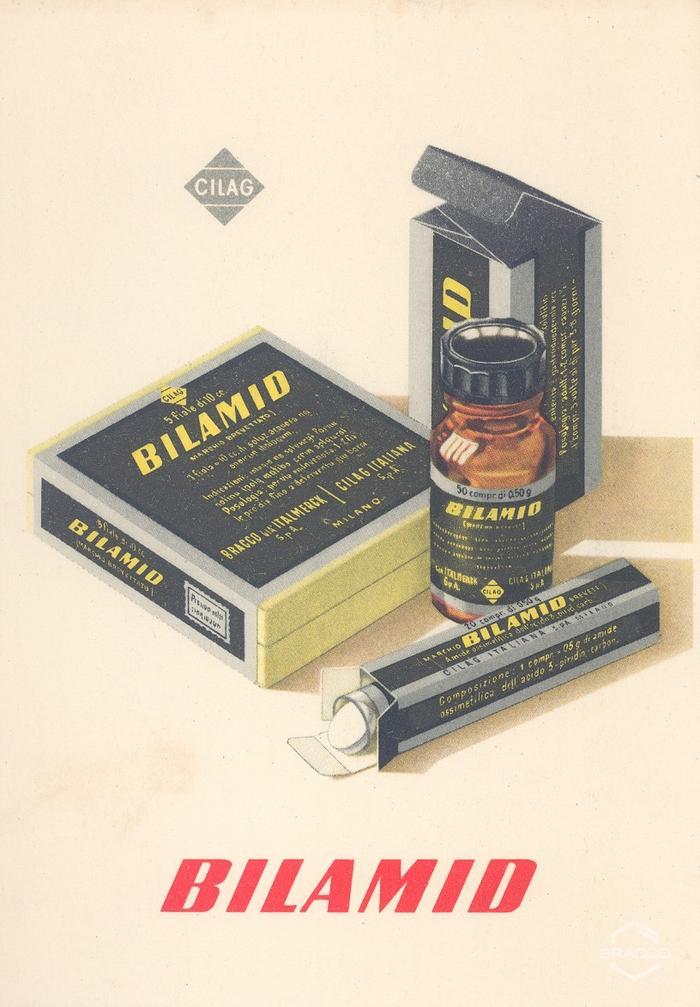 Cartolina pubblicitaria "Bilamid", 1950