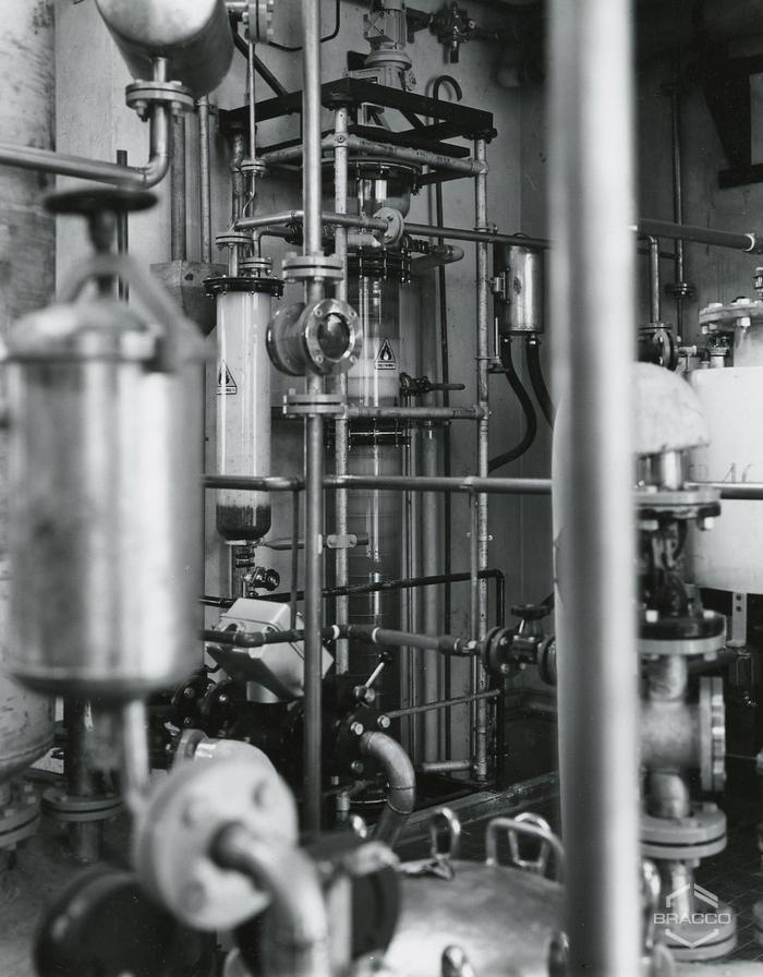 Particolare dell'impianto tecnico produzione sintetici, inizio anni '60